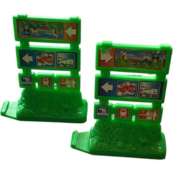 Mattel Fisher Price Geotrax Train Direction Signs Set of Two - Picture 1 of 5